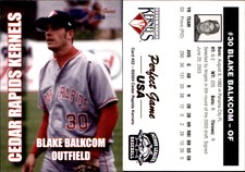 Blake Balkcom 2004 Perfect Game Cedar Rapids Kernels #22 Card *AutographDen*