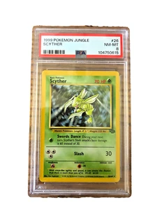 VINTAGE Scyther Regular Rare #26 - PSA NM-MT 8 - 1999 Jungle Unlimited - Pokemon - Picture 1 of 3