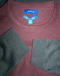 Men's Sweater Merino-Blend Knit Pullover Seriously Soft APT 9 Size L - Picture 1 of 11