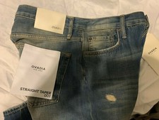 $270 Ovadia & Sons Mens straight taper   blue Jean  Size 30