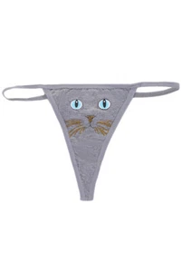 NWT Pink Lover cute Cat FACE cotton blend thong panties S,M,L,XL,12 colors - Picture 1 of 31