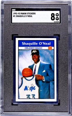 1992-93 PEGATINAS PANINI #1 SHAQUILLE O'NEAL SGC 8 RC novato HOF MAGIC + regalos Foto 1 de 2