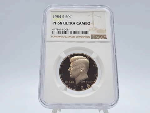 1984-S NGC PF 68 Ultra Cameo Kennedy PROOF Half Dollar 414-008 Cover