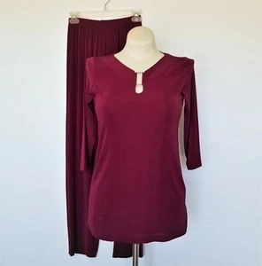 Carolyn Strauss Outfit Pants Top Set Pantsuit NEW w/ Tags 2 pc Merlot Womens XS - Bild 1 von 11