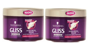2 PEZZI Testanera Gliss Maschera Refill Profondo Capelli con Poco Spessore 200ml - Foto 1 di 2