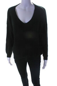 Seek The Label Womens Long Sleeve V Neck Sweater Black Size Extra Small