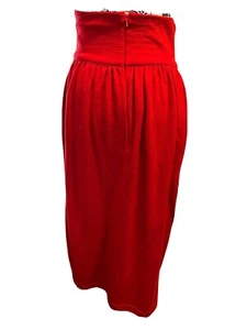 New Vintage Adrienne Vittadini Women’s 10 Wool Stretch Midi High Waist Skirt Red - Picture 1 of 11