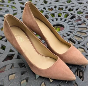 MICHAEL KORS Soft Leather Suede 3" Heels Pink Dorothy Pumps Pointed Toe Size 7M - Picture 1 of 11