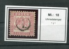 Baden UHRRADSTEMPEL 1 ideal auf 18 gest. (K0962