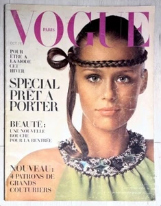 LAUREN HUTTON Veruschka PALOMA PICASSO Arlette Vignat VOGUE Paris Magazine 1968 - Imagen 1 de 9