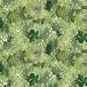 Clothworks - Saludos - Uvas - Oliva, Tela por POR - Imagen 1 de 9