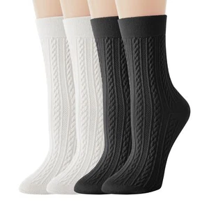 Crew Socks for Women 4 Pairs Thick Bootie Socks Warm Cotton Winter Boot Socks... - Picture 1 of 6