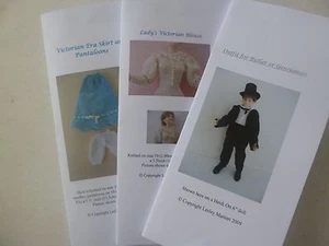 Knitting Patterns for 1:12scale dollhouse Victorian clothes: SET 2 - Picture 1 of 7