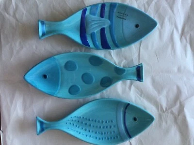 set 3 platos/platos de pescado nuevos SONOMA LIFESTYLES patrones frescos Foto 1 de 4