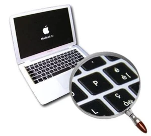 AUFKLEBER BUCHSTABEN ITALIENISCHE TASTATUR NOTEBOOK APPLE MAC BOOK AIR UND PRO MADE IN ITA - Bild 1 von 3