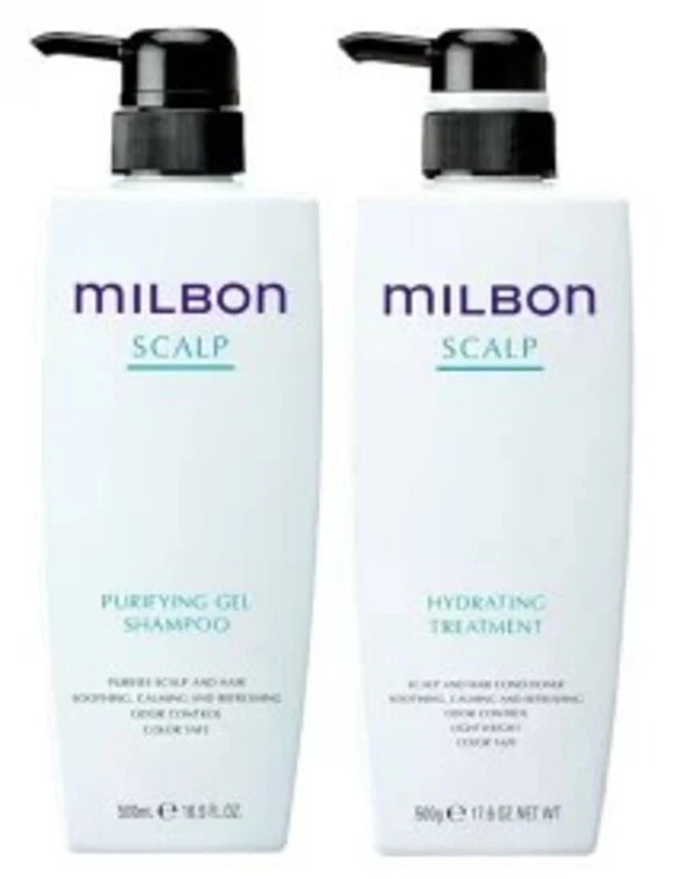 Milbon Purifying Gel Scalp Shampoo & Treatment 500ml Set – Scalp Trouble Care - Image 1 of 1