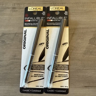 2 L'Oreal Infallible Never Fail Eyeliner Brown #531 .08 oz - Image 1 of 4