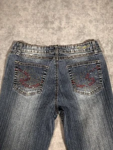 Jeans vintage Y2K Southpole strass borchie denim elasticizzato donna junior 11 - Foto 1 di 8