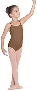 Bloch girls Dance Girls' Parem Microlux Camisole Leotard Almond 8-10 - Picture 1 of 2
