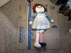 Raggedy Ann Doll 34” Large Floral Dress, White Apron, Nickers Vintage Stripes - Picture 1 of 9