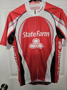 Jakroo State Farm Herren Fahrradhemd mit Reißverschluss vorne Größe Medium - Bild 1 von 5