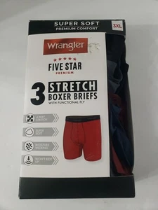 Nuevo paquete de 3 calzoncillos boxer elásticos WRANGLER para hombre talla 3XL azul gris borgoña - Imagen 1 de 5