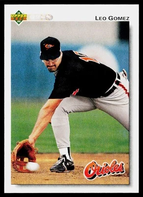 1992 Upper Deck Factory Set Gold Hologram #161 Leo Gomez Baltimore Orioles - Image 1 of 2