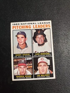1964 Topps - League Leaders Sandy Koufax, Juan Marichal, Warren Spahn #3 VG-EX - Bild 1 von 3