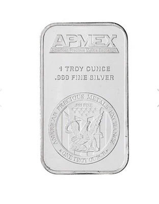 Barra de plata Troy de 1 oz - APMEX 0,999 fina Foto 1 de 2