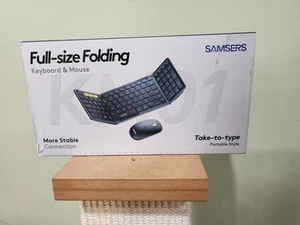 Foldable Bluetooth Keyboard and Mouse, Folding Keyboard Mouse Combo 2.4G+Dual BT - Afbeelding 1 van 3