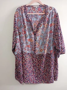Women Within Top Womens 4X Floral Casual Blouse - Picture 1 of 4