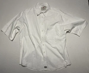 Vintage Levi’s Men’s White Button Front Shirt XL Short Sleeve Casual Cotton - Picture 1 of 5