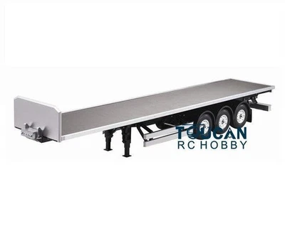 Big Sale 1/14 TOUCANRC RC Plastic Part Flatbed Semi Trailer Truck 3 Axles Model - Image 1 of 4