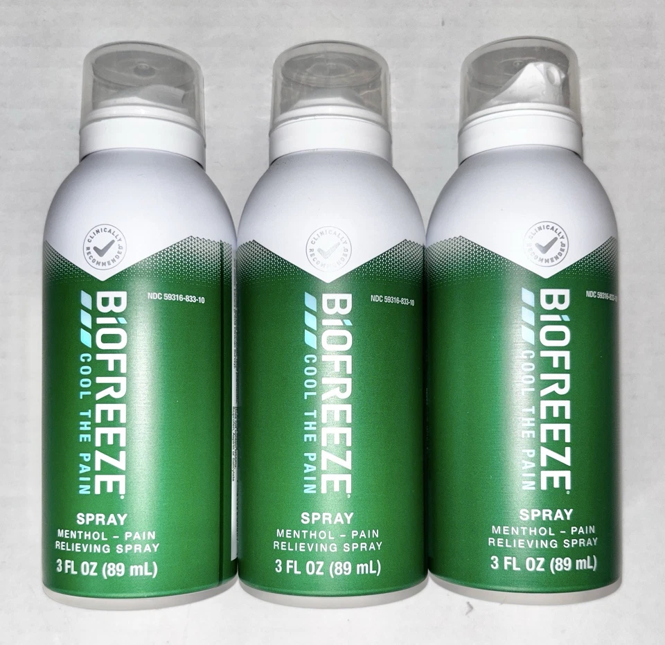 Biofreeze Pain Relief Spray, Menthol 3 fl oz Exp 12/27+ Lot Of 3 - Image 1 of 1