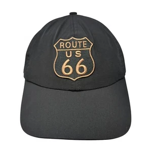 US Route 66 Strapback Hat Black One Size Adjustable American Flag - Picture 1 of 8