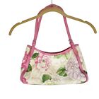 Fossil womens small pink floral fabric shoulder bag Y2K purse Barbiecore