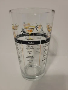 Vaso mezclador de cócteles Libbey vintage con recetas bebida de 6" de alto EE. UU. - Imagen 1 de 3