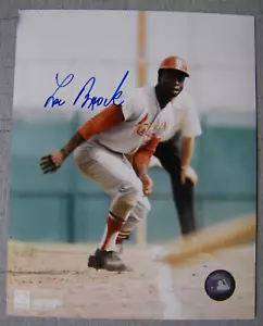 Lou Brock HOF, 6x All Star, 2x WS Champ, Clemente Award signed Photo JSA COA - Picture 1 of 2