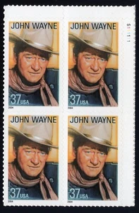 Scott #3876 John Wayne Plate Block of 4 Stamps - MNH PC#5 - Picture 1 of 1