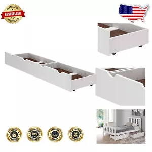 Robuste weiße Holz Unterbett Aufbewahrung Schubladen - perfekte Lösung für Unordnung - Bild 1 von 8