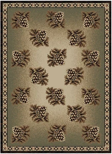 8x10 (7'10" x 9'10") Pinecone Lodge Cabin Rustic Forest Area Rug  *FREE SHIPPING - Picture 1 of 2