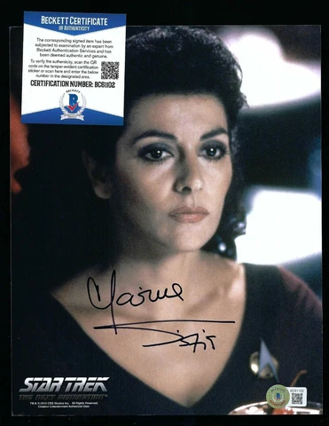 Marina Sirtis signed 8"x 10" photograph BAS Authenticated Star Trek TNG pose 7 Cover