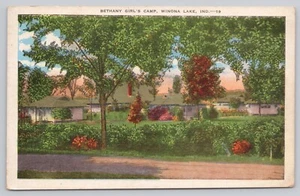 Bethany Girl's Camp Winona Lake Indiana Linen Postcard c1951 - Picture 1 of 2