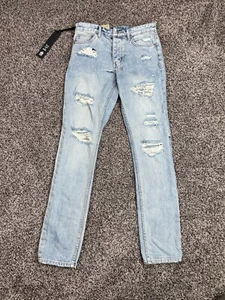 Travis Scott Ksubi Mens Blue Jeans X Stitched Up Chitch Skinny Jeans Size 30 - Picture 1 of 13