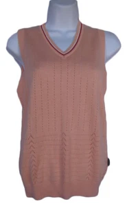 ASHWORTH Size 2 Orange Sherbet Light Knit Golf Sweater Vest NWT - Picture 1 of 3