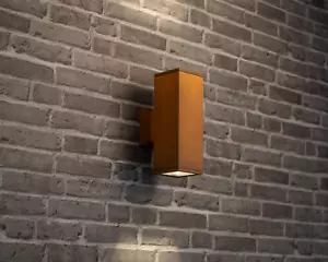 Außenbeleuchtung UP&DOWN Rost Außenleuchte Wand-Leuchte Lampe Edelrost 230V 770 - Bild 1 von 9