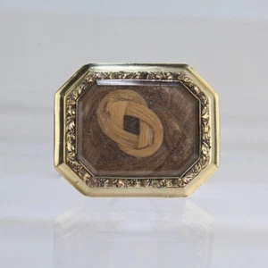 Antike viktorianische Haarkunst Gold Trauer Brosche oder Anstecknadel zum Reparieren - Bild 1 von 7