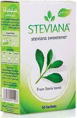  Steviana Sweetener From Stevia Leaves 50 Sachets Free Shipping World Wide • 17.29€