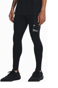 Under Armour Run Graphic Tights Men's Size M Black/Graphite 1374703 Running - Picture 1 of 8