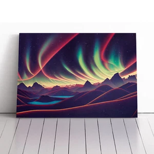Immagine poster incorniciato su tela Northern Lights stampa arte da parete - Foto 1 di 5